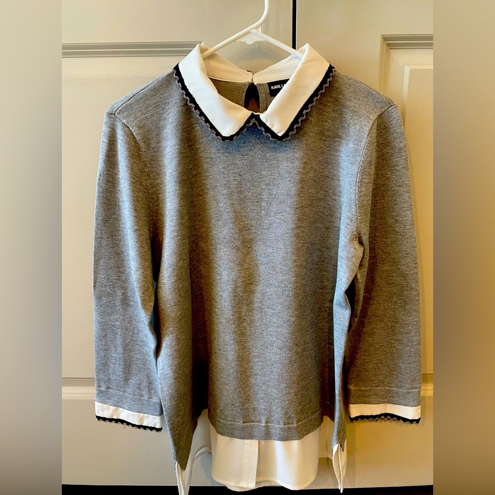 Karl Lagerfeld Sweater with Blouse Detail